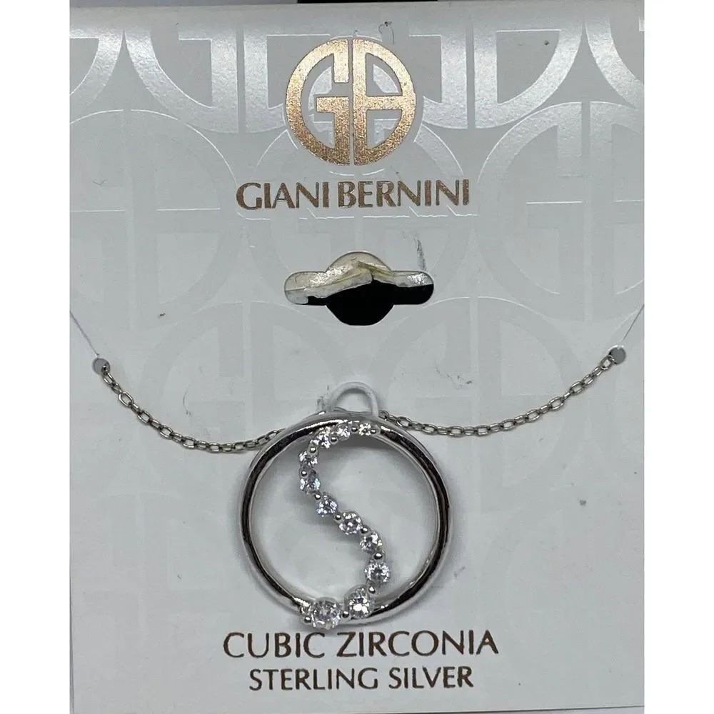 Giani Bernini Cubic Zirconia Pendant Necklace in Sterling Silver MSRP $110 CP577